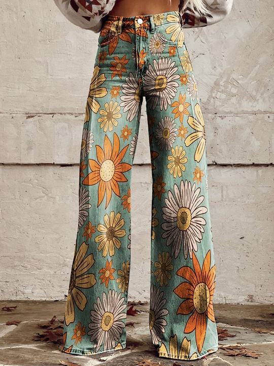 Damernes Lange Denim Bukser Casual Komfort 6