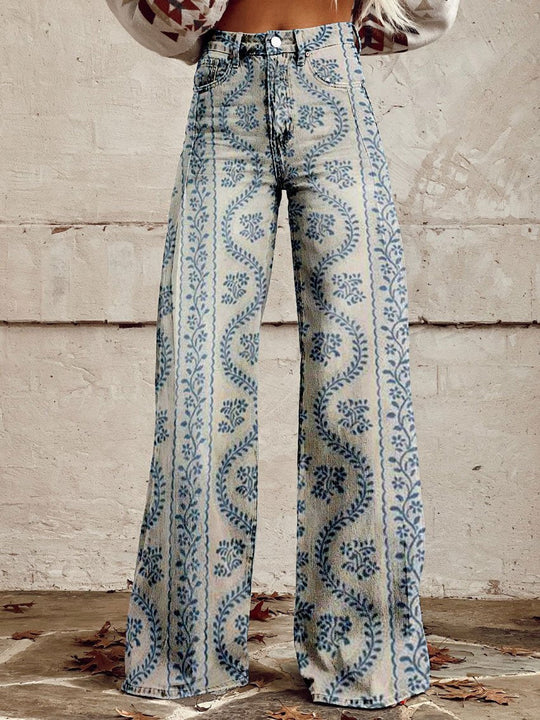 Damernes Lange Denim Bukser Casual Komfort 9