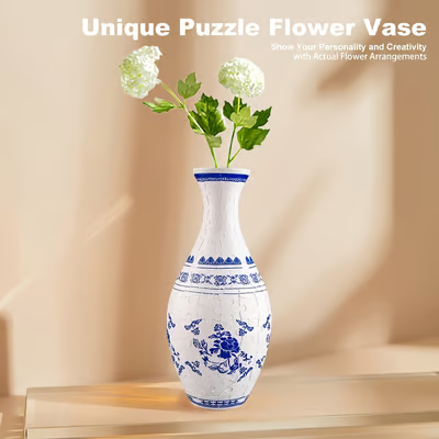 Dekorativ Blomstervase 3D Puslespil til Kreativ Indretning 10