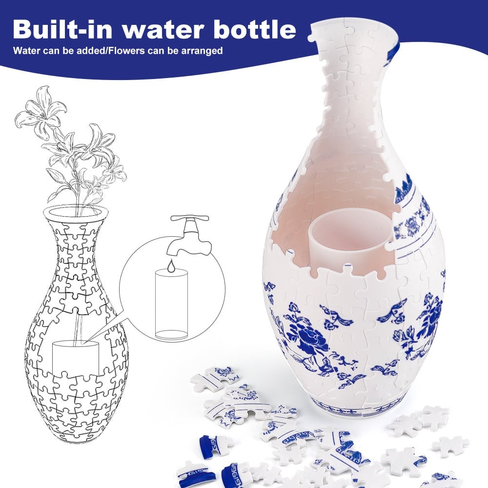 Dekorativ Blomstervase 3D Puslespil til Kreativ Indretning 6