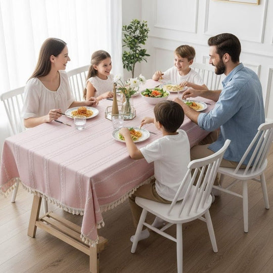 Dug til Spisebordet Naturlig Stil med Fint Vævet Mønster 8
