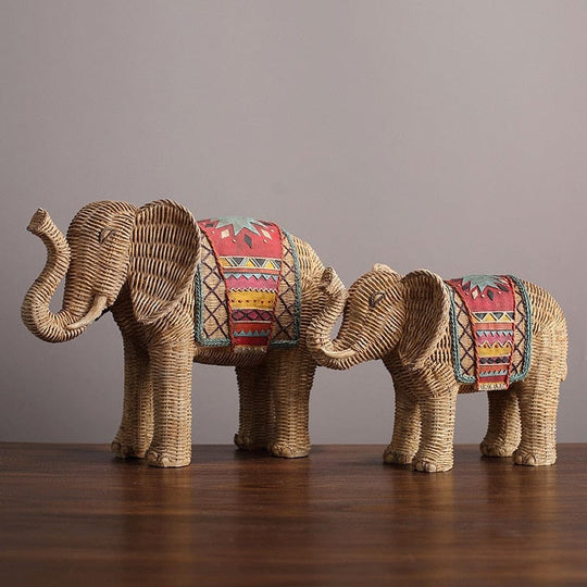Elefant Statue Rattan Design 0