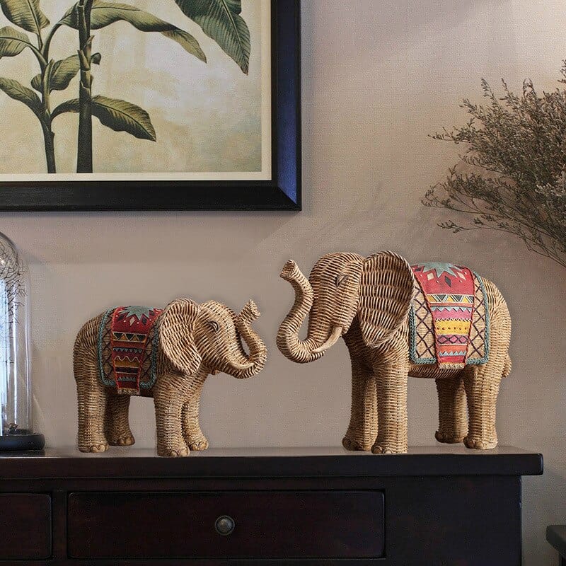 Elefant Statue Rattan Design 1