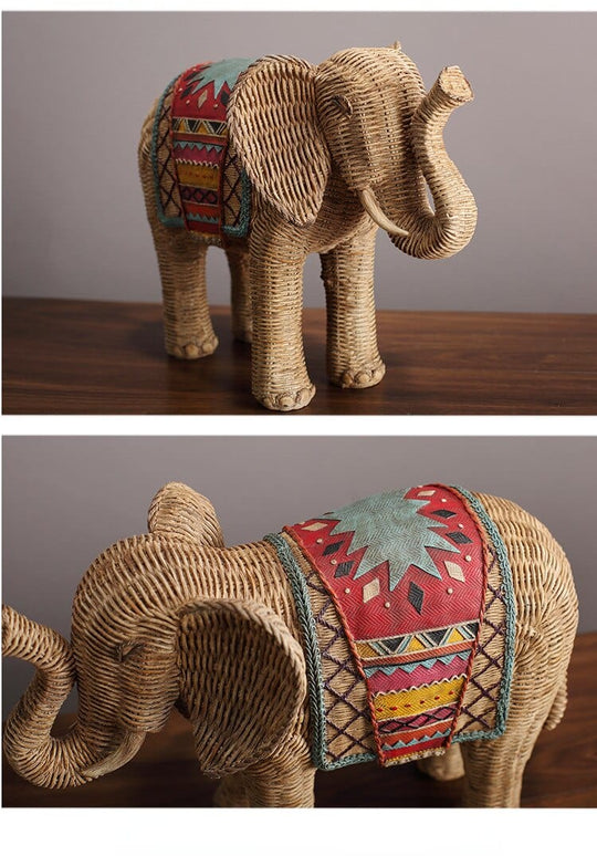 Elefant Statue Rattan Design 4