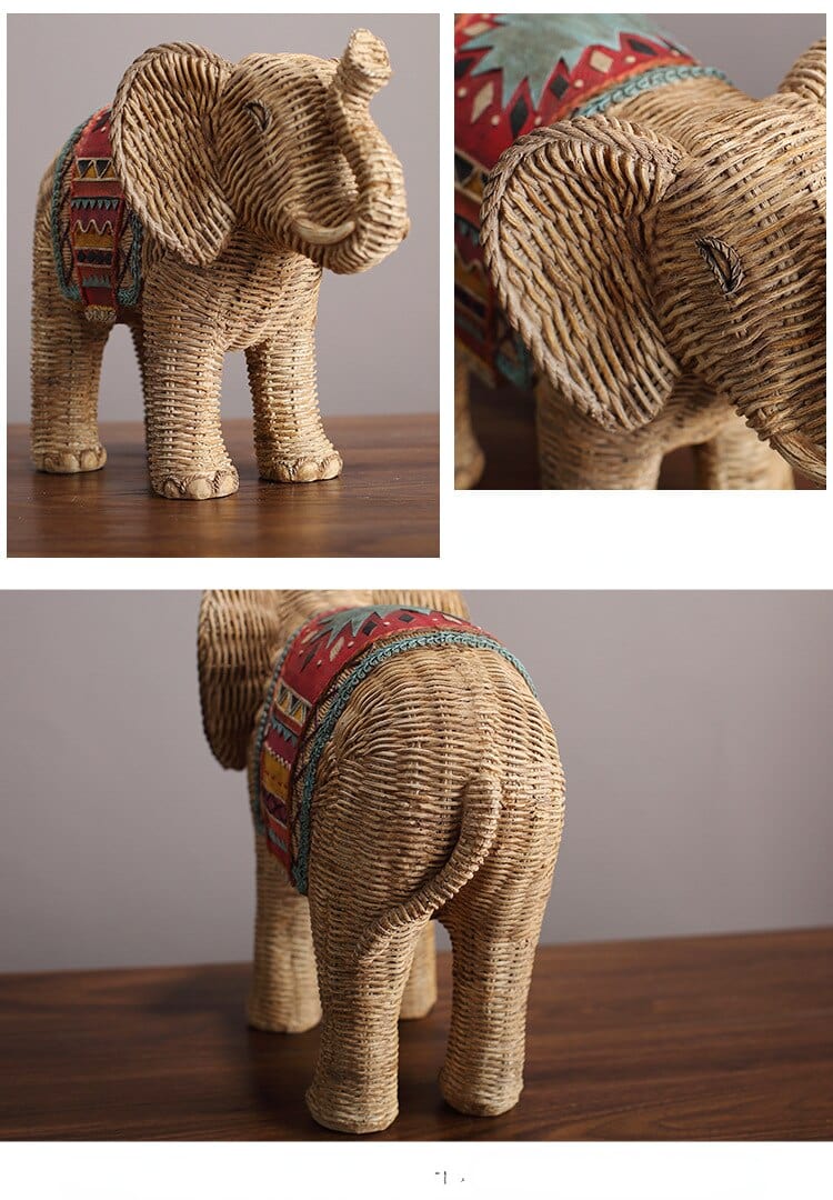 Elefant Statue Rattan Design 5