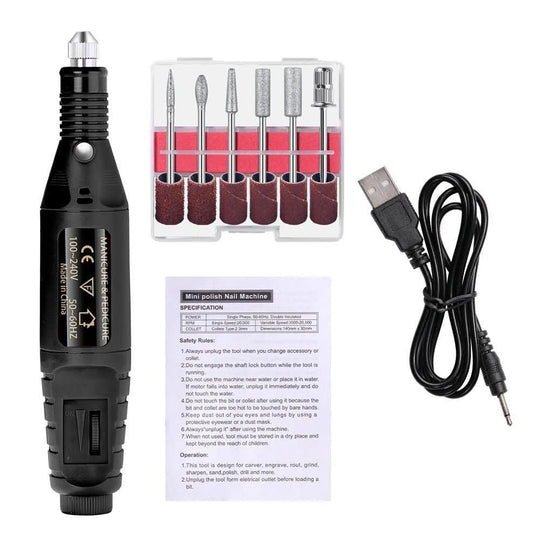 Elektrisk Negleplejesæt 6-i-1 til Manicure og Pedicure 6