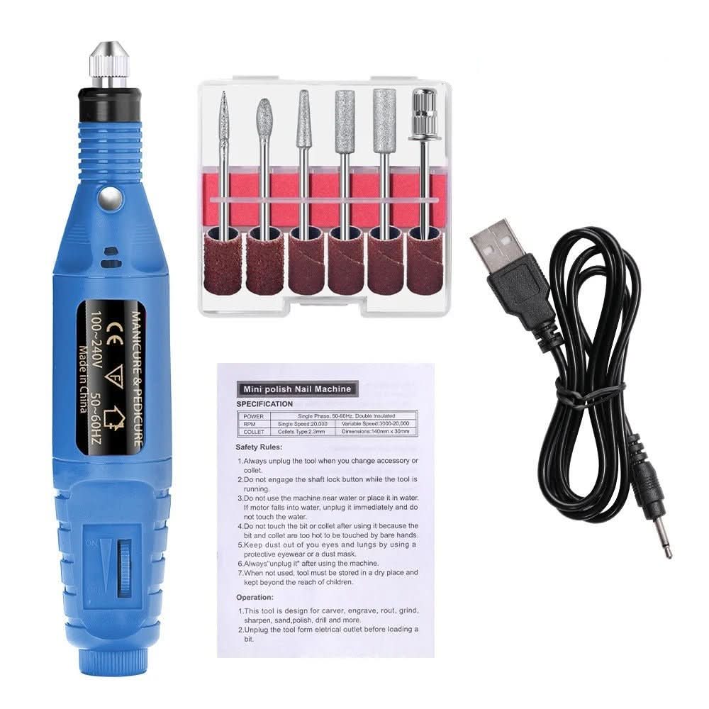 Elektrisk Negleplejesæt 6-i-1 til Manicure og Pedicure 7
