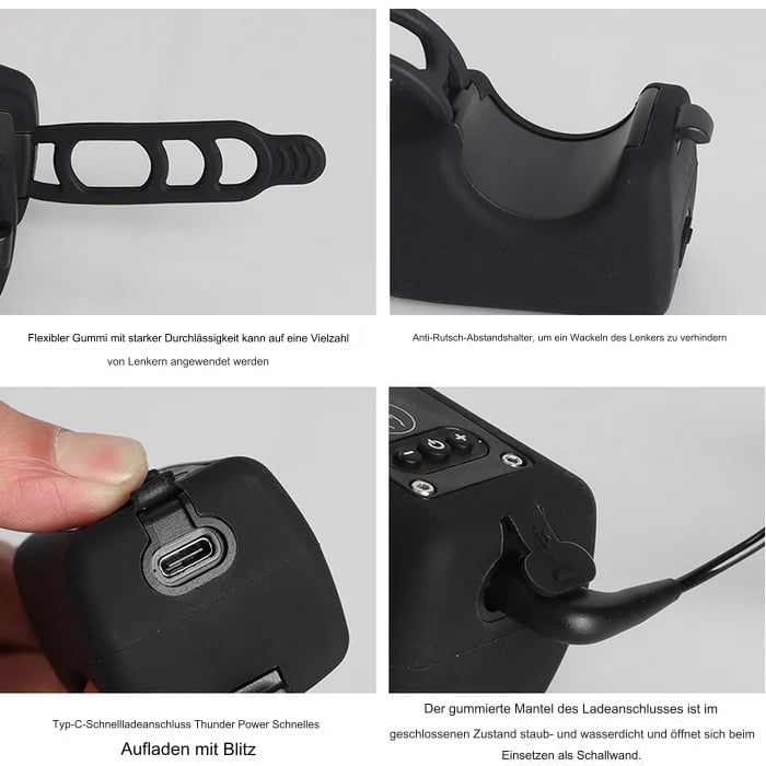 Elektronisk Cykelhorn med LED Lys Robust Design 6