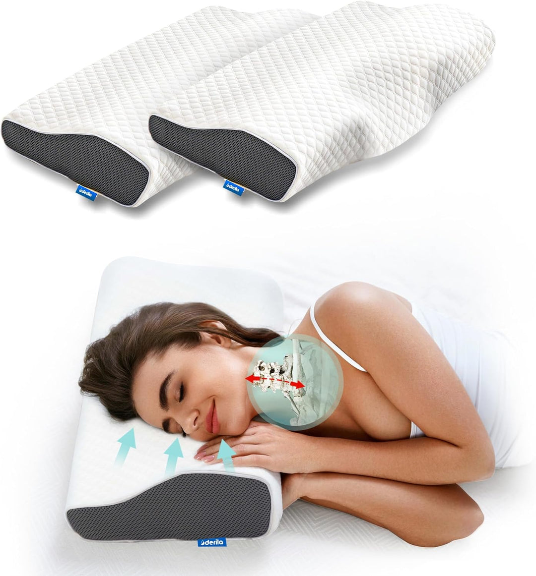 Ergonomisk Hovedpude til Søvn med Konturdesign og Temperaturregulering 1