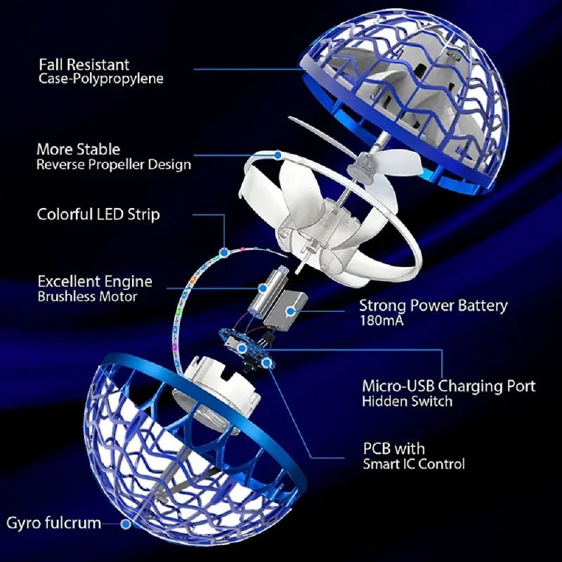 Flyvende Gyroskop med 360° Design og LED-lyseffekter 7