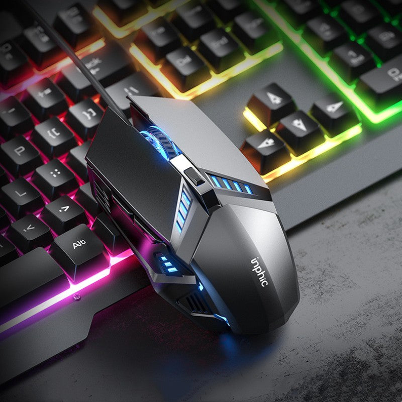 Gaming Tastatur og Mus Sæt med Regnbue Lys 1