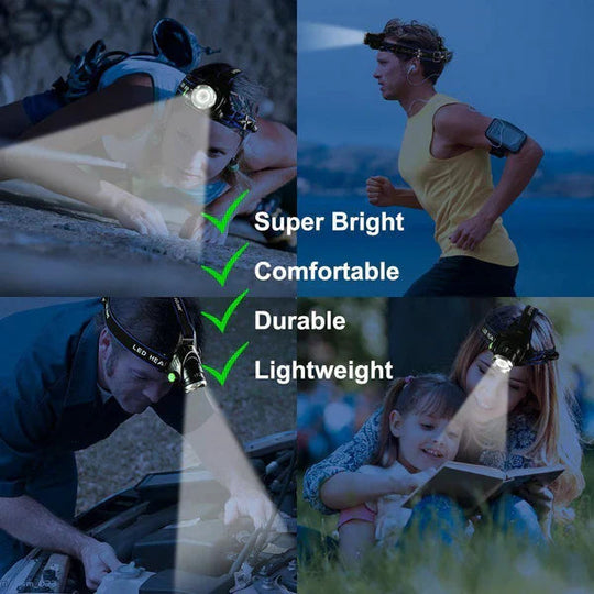 Genopladelig LED-forlygte Taktisk med Zoom 2