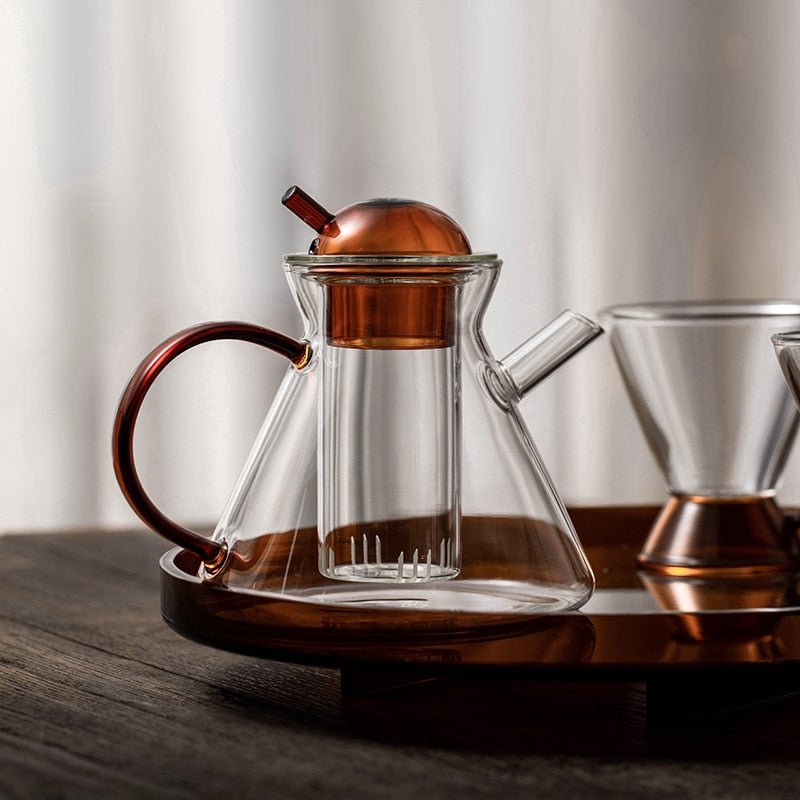 Glas Teapot Set til Løs Te og Varme Drikke 2