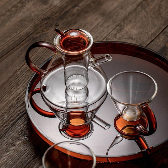Glas Teapot Set til Løs Te og Varme Drikke 3