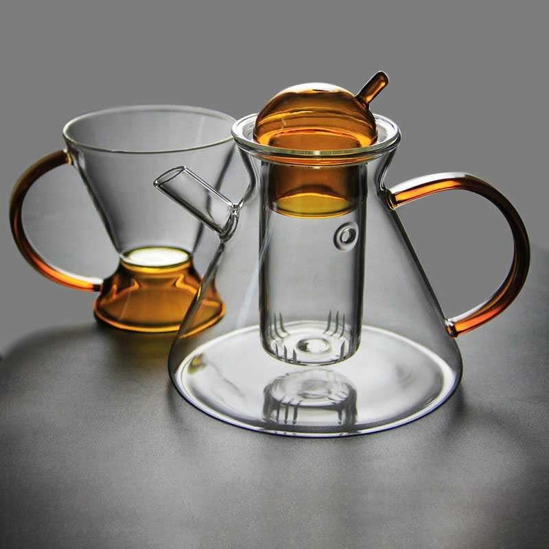 Glas Teapot Set til Løs Te og Varme Drikke 4