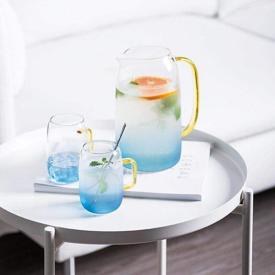 Glaskaraffel Sæt med Matchende Glas 4