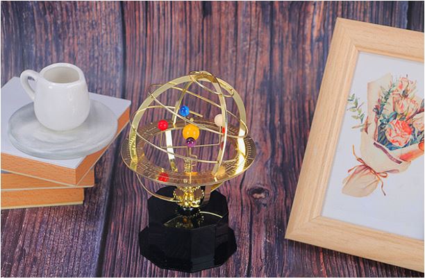Grand Orrery Model Håndlavet Mekanisk Solsystem 0