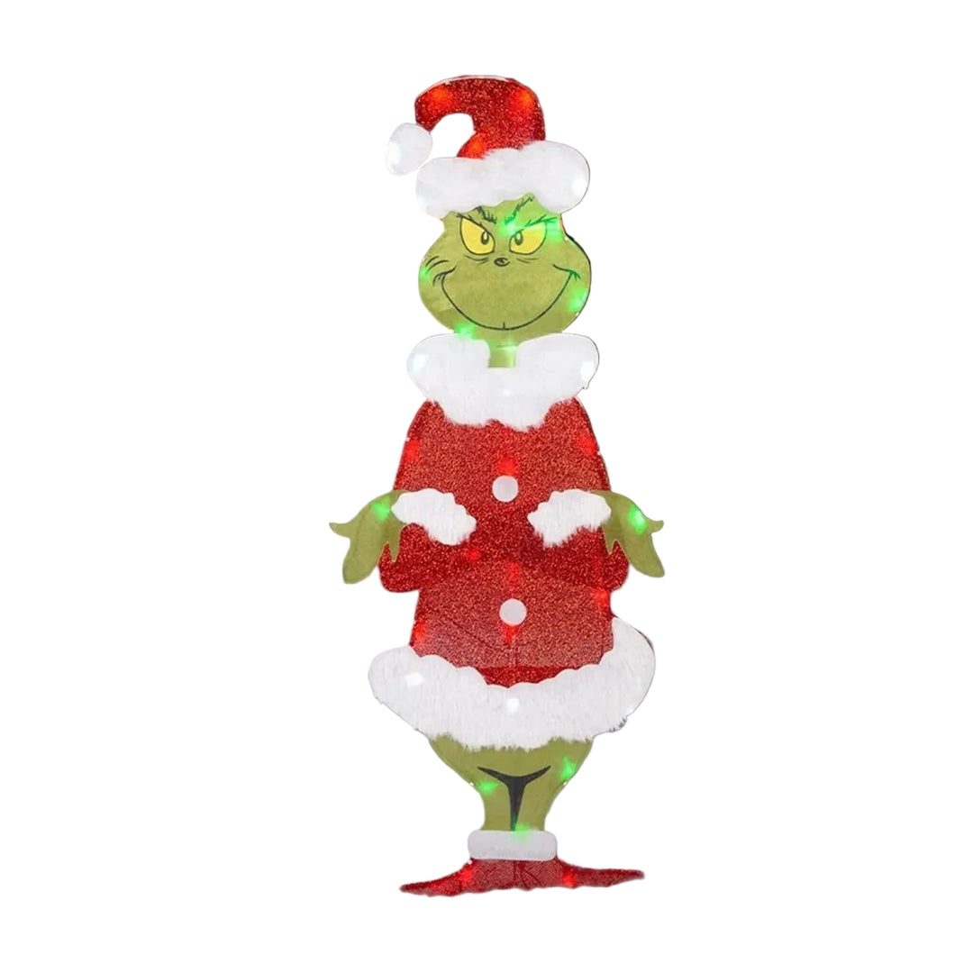 Grinch Havedekoration med LED-belysning til Jul 0