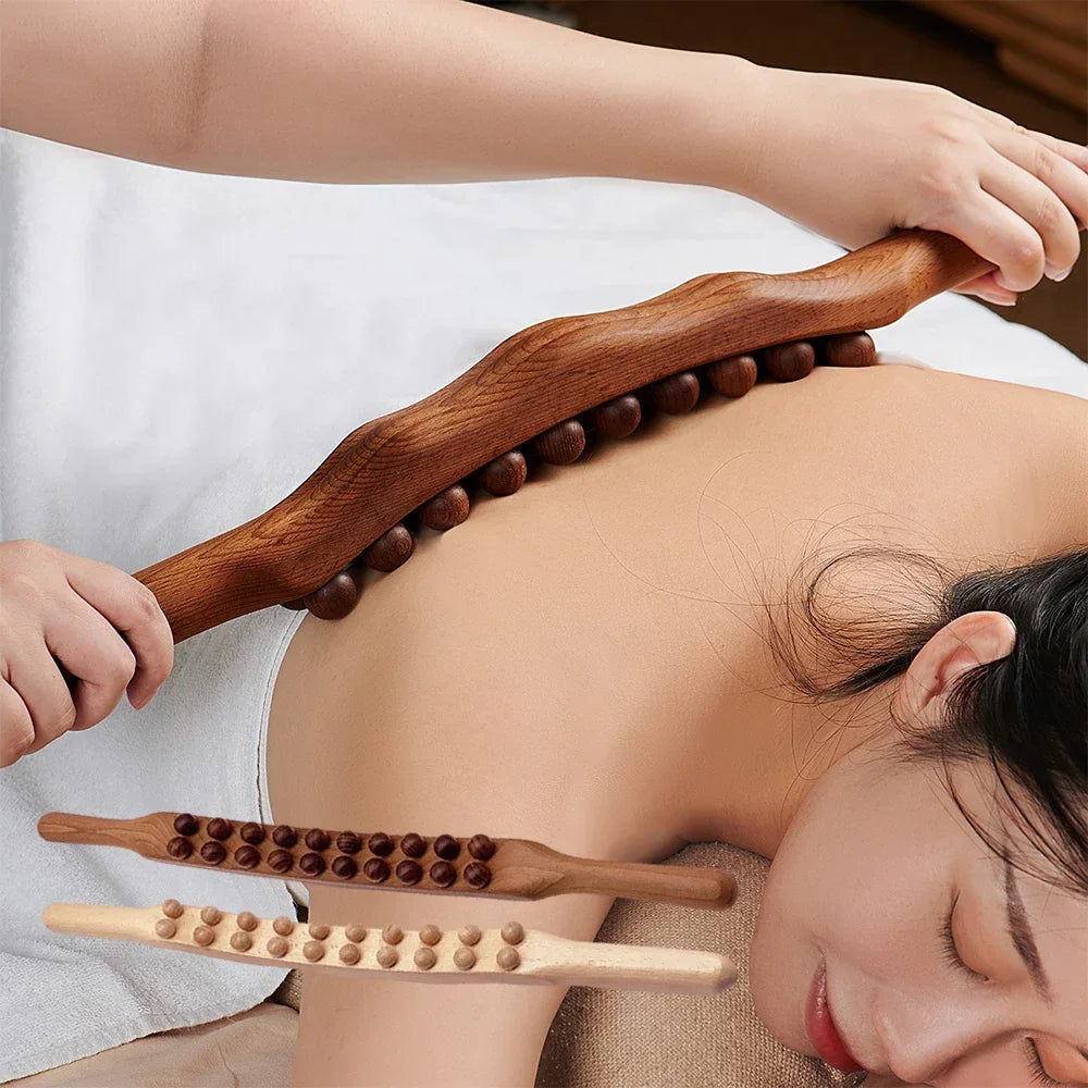 Gua Sha Massage Stick i Træ til Muskelafslapning 0