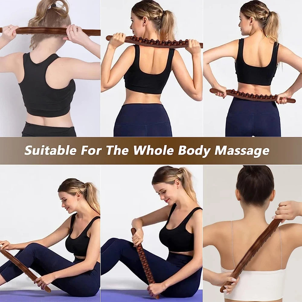 Gua Sha Massage Stick i Træ til Muskelafslapning 1