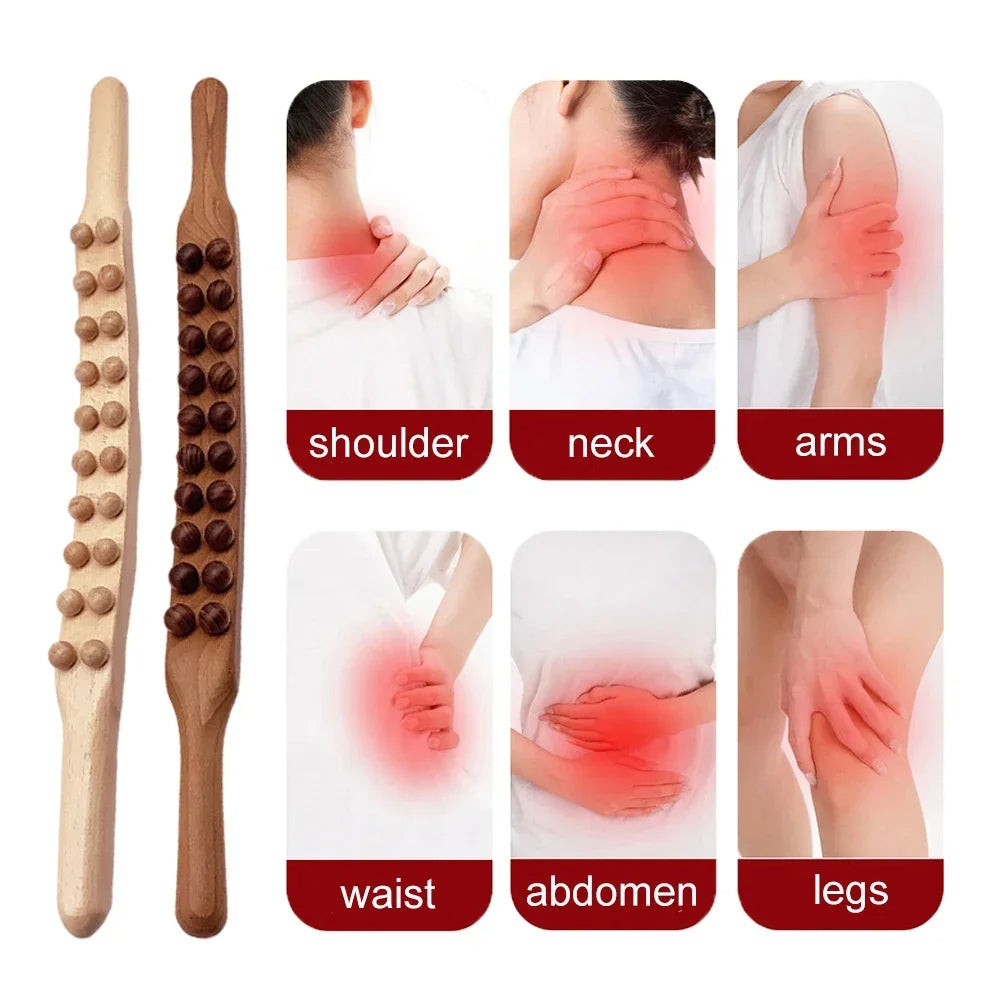 Gua Sha Massage Stick i Træ til Muskelafslapning 3