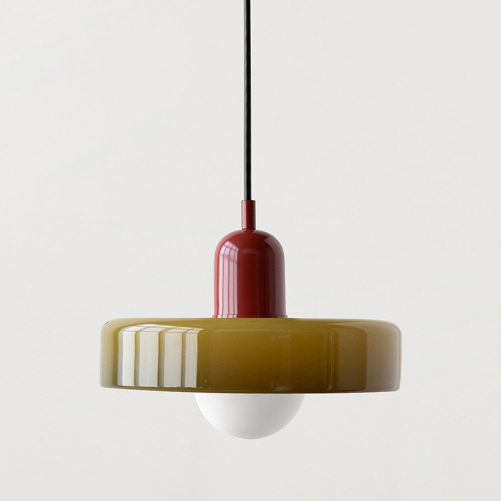 Hængelampe i Farvet Glas Moderne Design 0