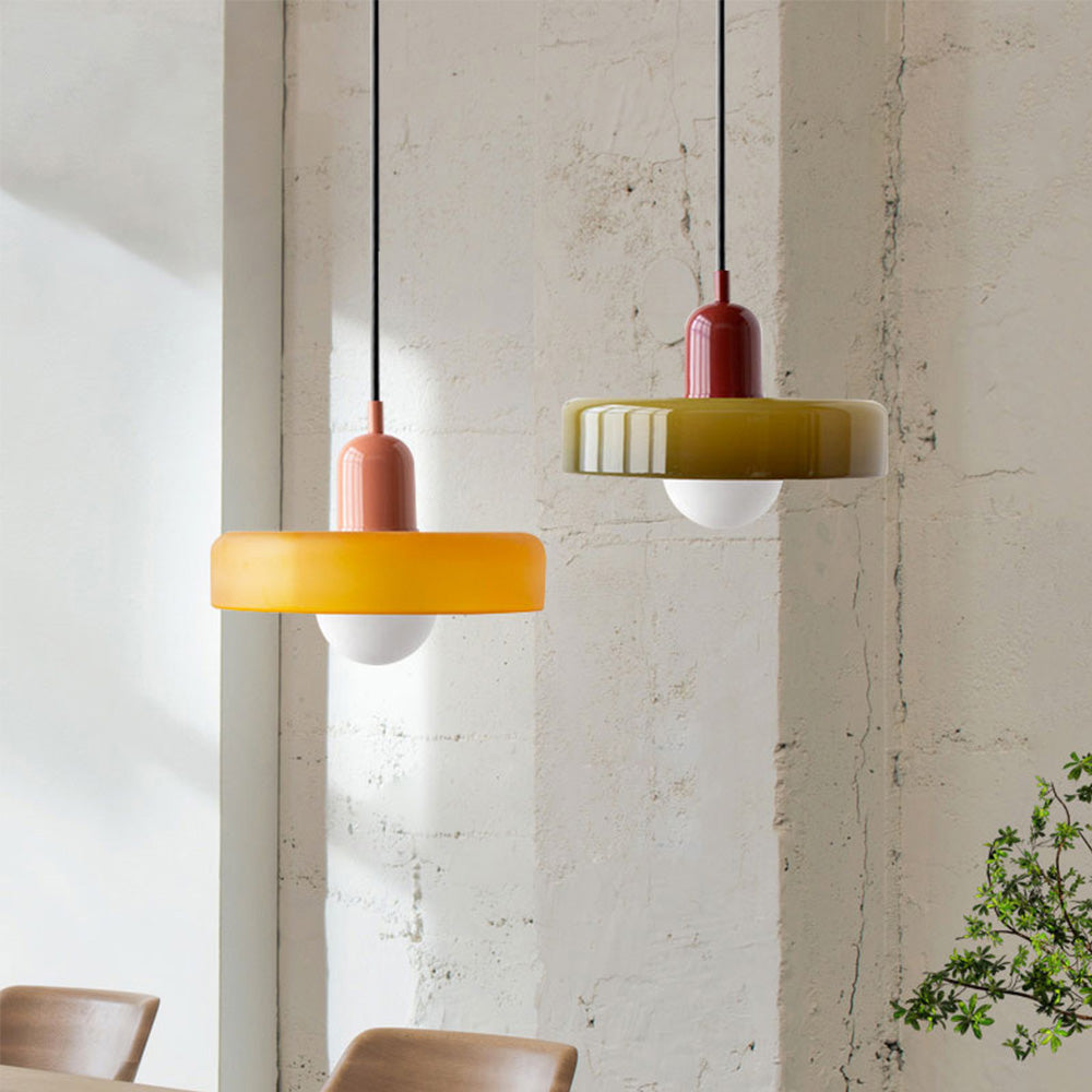 Hængelampe i Farvet Glas Moderne Design 1