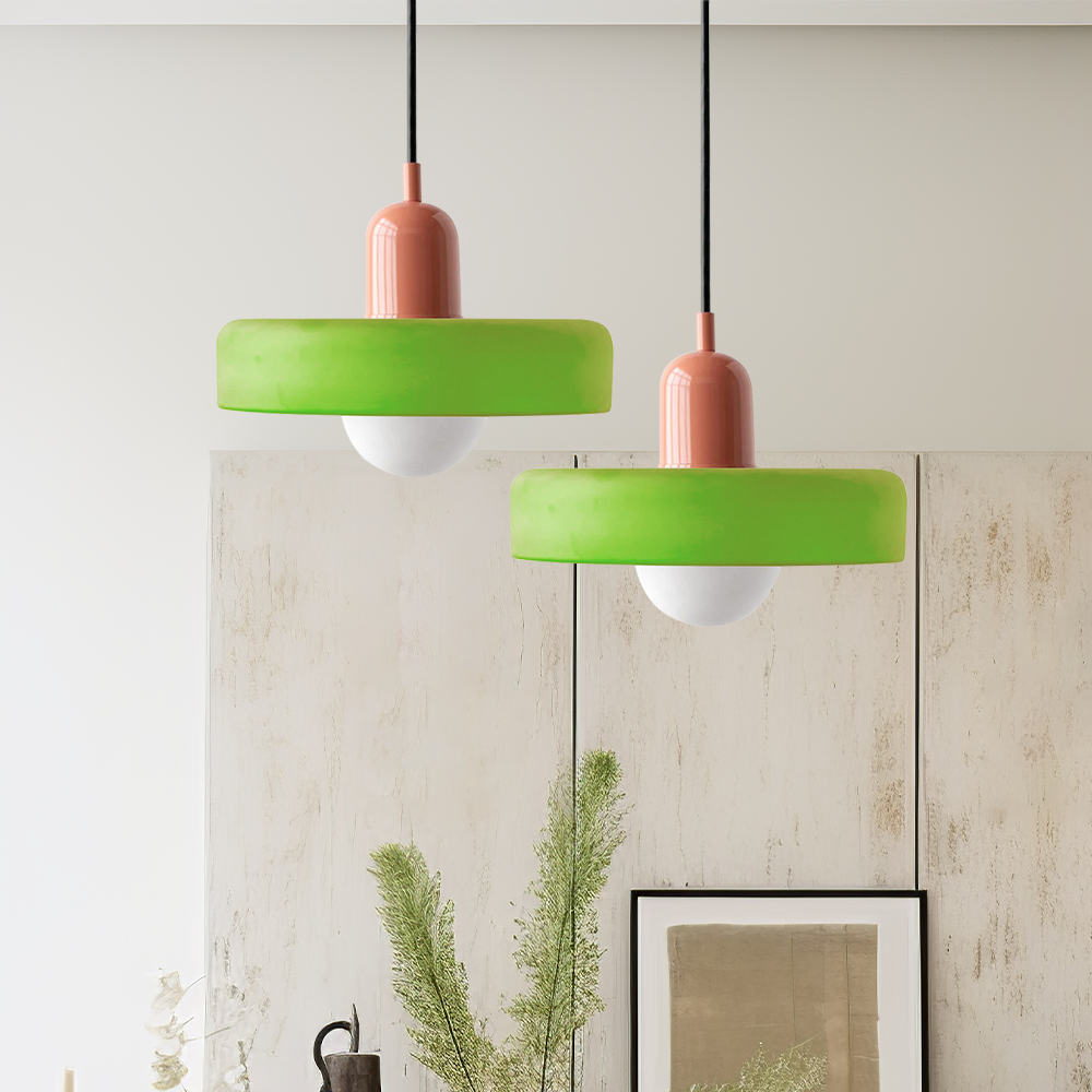 Hængelampe i Farvet Glas Moderne Design 16