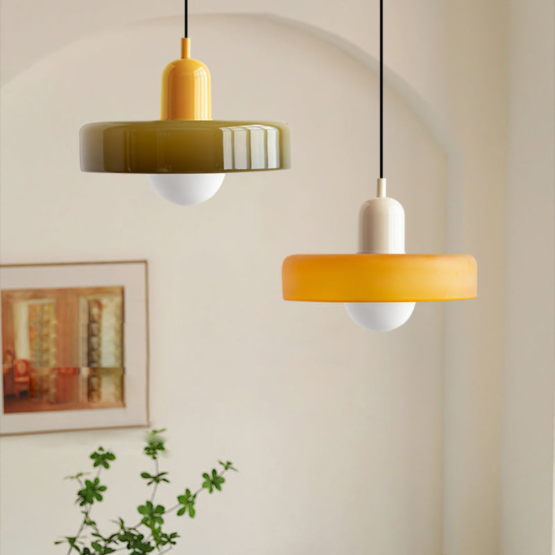 Hængelampe i Farvet Glas Moderne Design 20