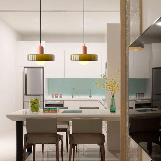 Hængelampe i Farvet Glas Moderne Design 4
