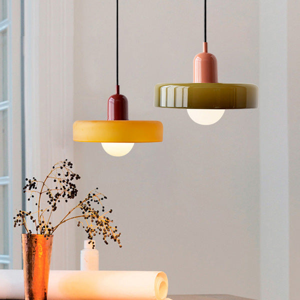 Hængelampe i Farvet Glas Moderne Design 5