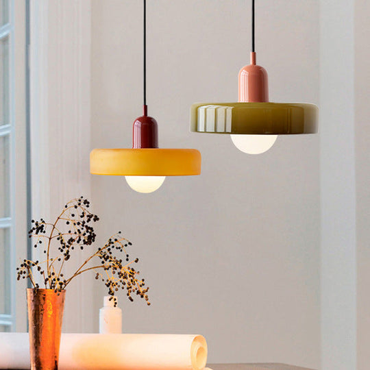 Hængelampe i Farvet Glas Moderne Design 5