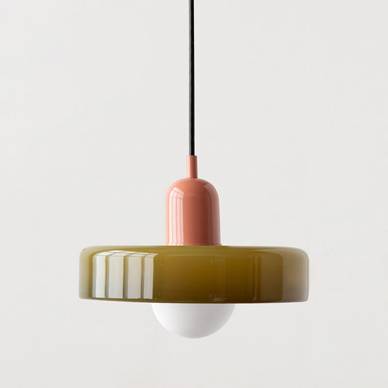 Hængelampe i Farvet Glas Moderne Design 7