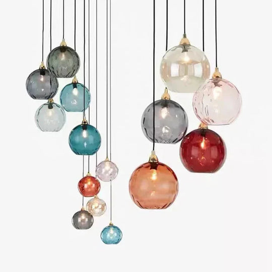 Hængende Lampe i Glaskugle Design Moderne Belysning 4