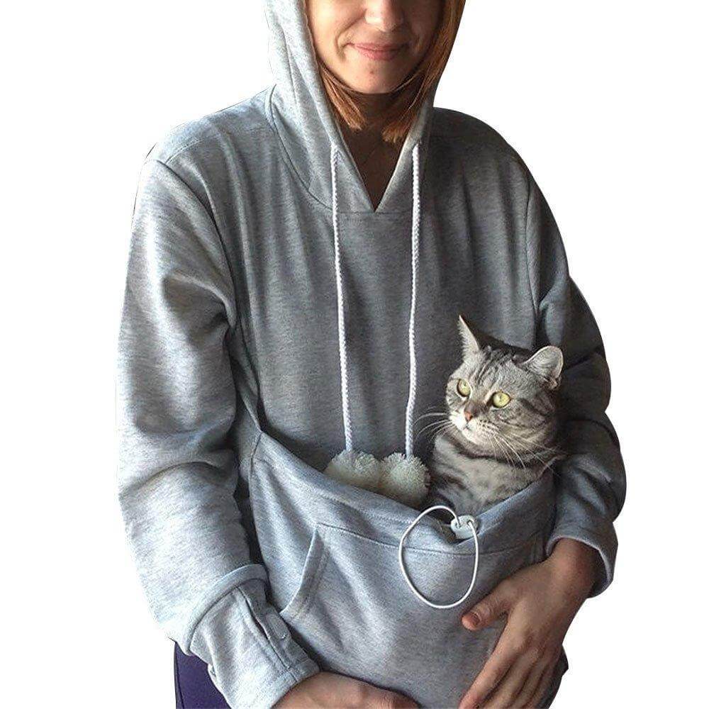 Hætte Trøje Til Katte Med Kattelomme Komfortabel Indendørs Design 4