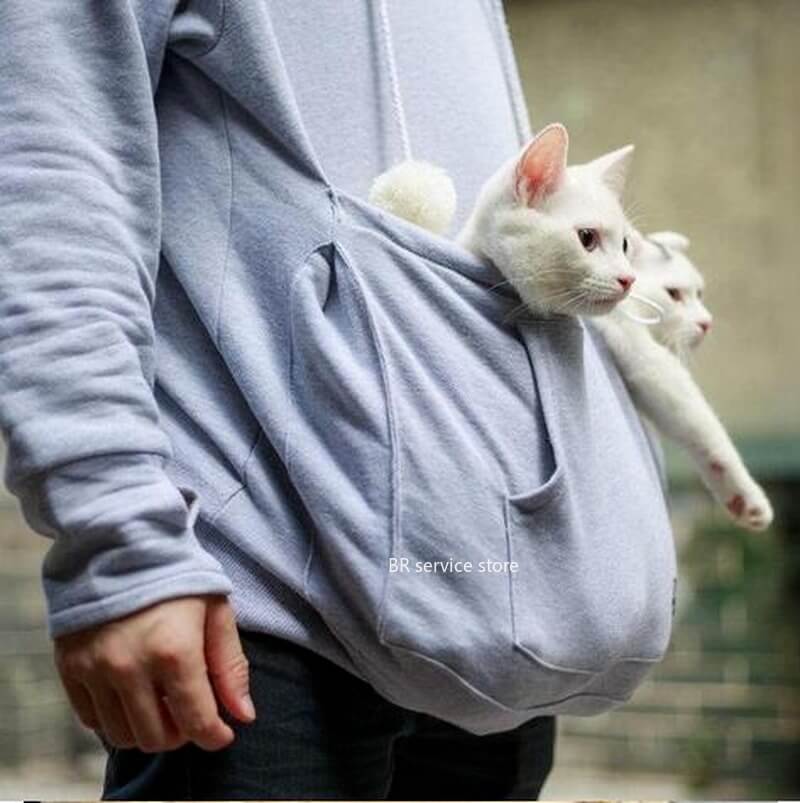 Hætte Trøje Til Katte Med Kattelomme Komfortabel Indendørs Design 6