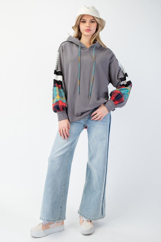 Hættetrøje Mænd Plaid Casual Terry Knit Materiale 1