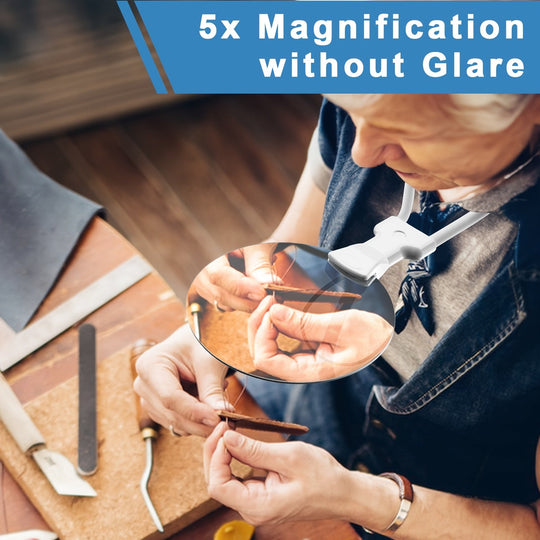 Håndfri Halslupe 5X Justerbar 6