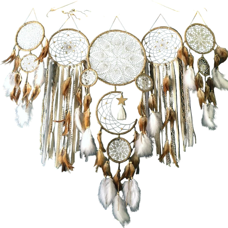Håndlavet Bohemian Drømmefanger Sæt - 5 Del Vægdekoration 0