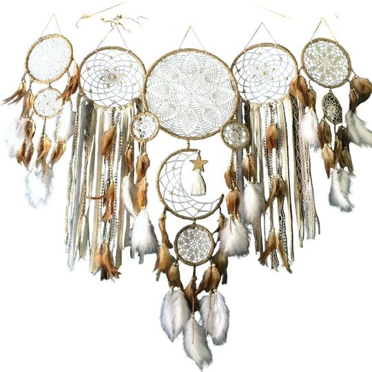 Håndlavet Bohemian Drømmefanger Sæt - 5 Del Vægdekoration 0