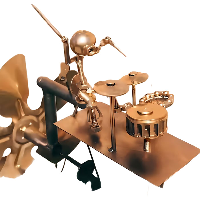 Håndlavet Metal Vindmølle Kinetisk Skulptur 0