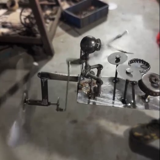 Håndlavet Metal Vindmølle Kinetisk Skulptur 5