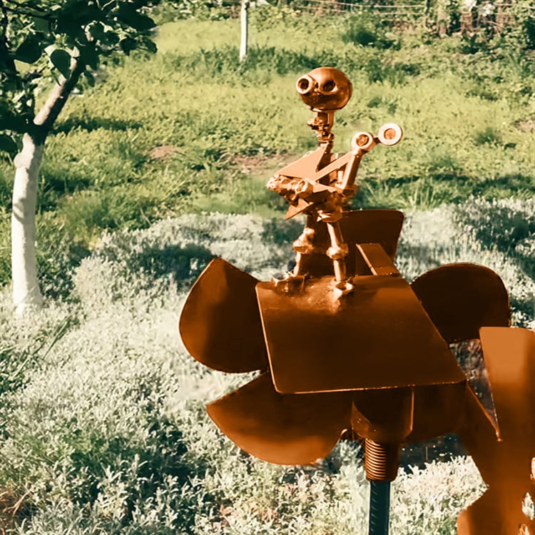 Håndlavet Metal Vindmølle Kinetisk Skulptur 6