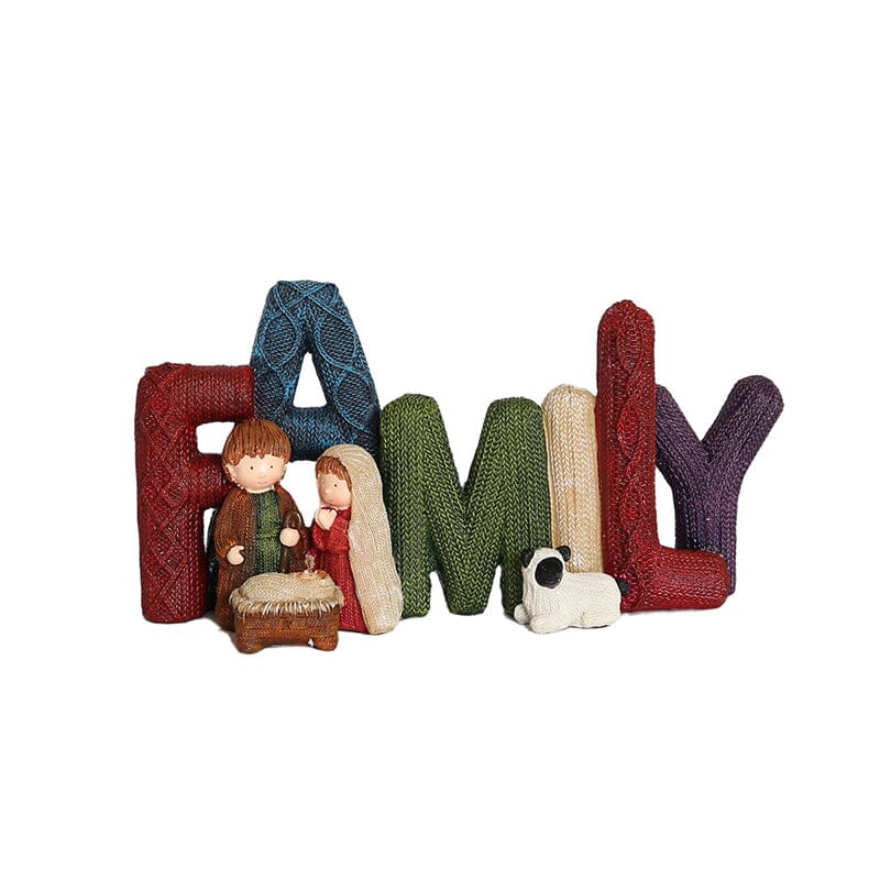 Håndlavet Nativitetsstatue Familie Dekoration 0