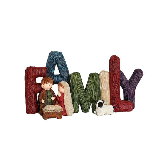 Håndlavet Nativitetsstatue Familie Dekoration 0