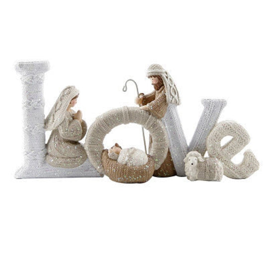 Håndlavet Nativitetsstatue Familie Dekoration 14