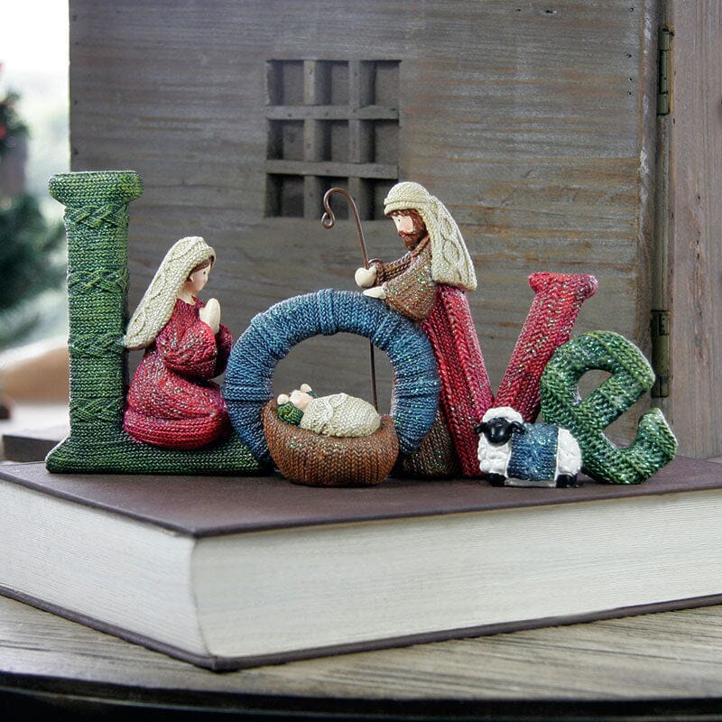 Håndlavet Nativitetsstatue Familie Dekoration 6