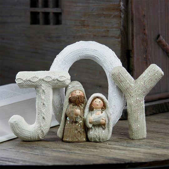 Håndlavet Nativitetsstatue Familie Dekoration 7