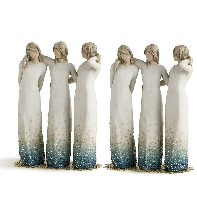 Håndlavet Statue af Søstre - Unik Harpiksgave 6