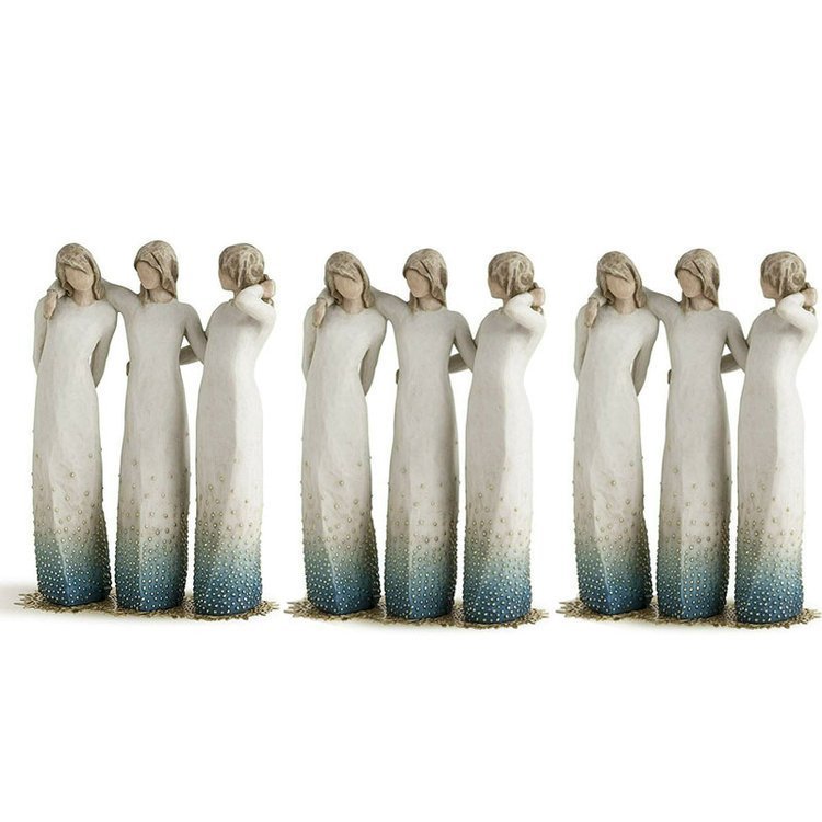Håndlavet Statue af Søstre - Unik Harpiksgave 7